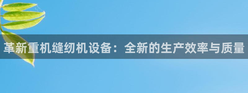 辉达娱乐分红：革新重机缝纫机设备：全新的生产效率与质量