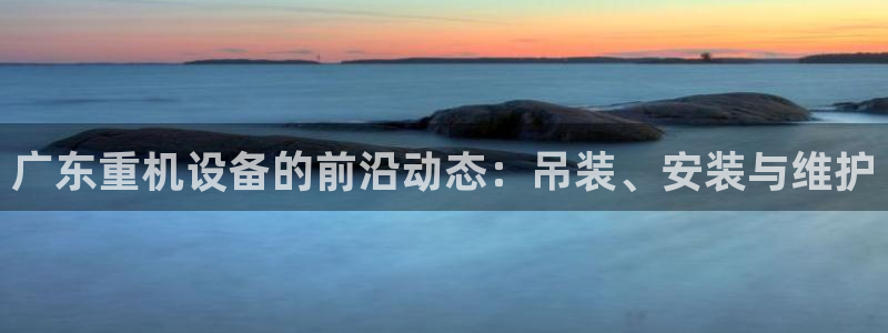 辉达娱乐app：广东重机设备的前沿动态：吊装、安装与维护