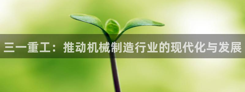 信誉辉达娱乐平台：三一重工：推动机械制造行业的现代化与发展