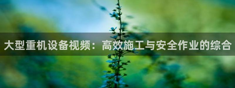 辉达娱乐最新消息新闻：大型重机设备视频：高效施工与安全作业的
