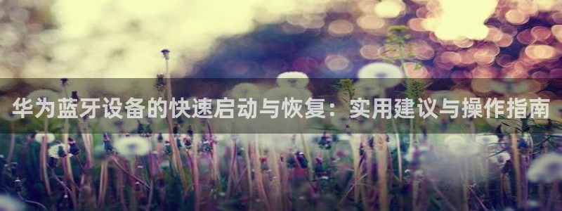正规辉达娱乐：华为蓝牙设备的快速启动与恢复：实用建议与操作指